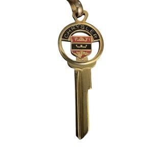 Vintage Chrysler gold plated blank key Stamp-U Automobilia Memorabilia Keychain